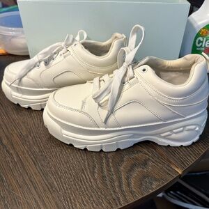 Lucky Step White Platform Sneakers